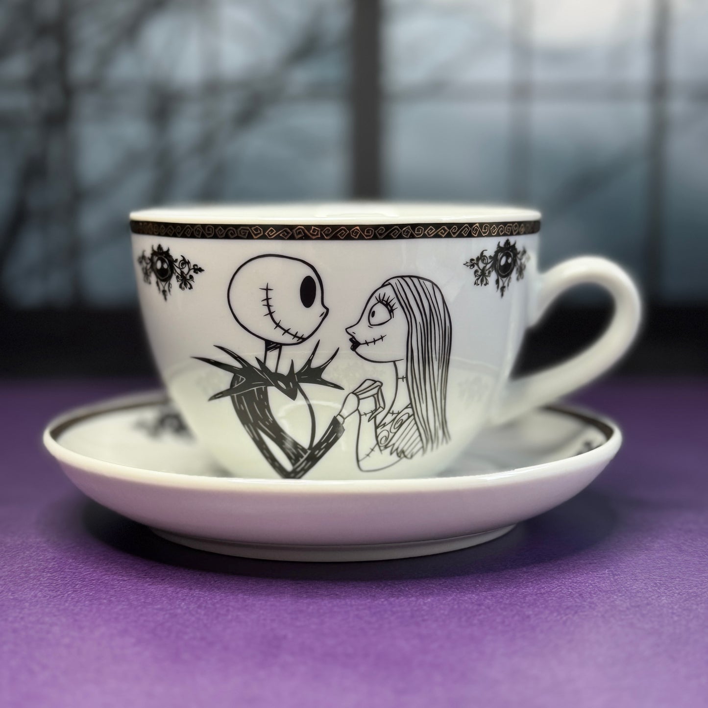 Jack and Sally Tea Cup Candle
