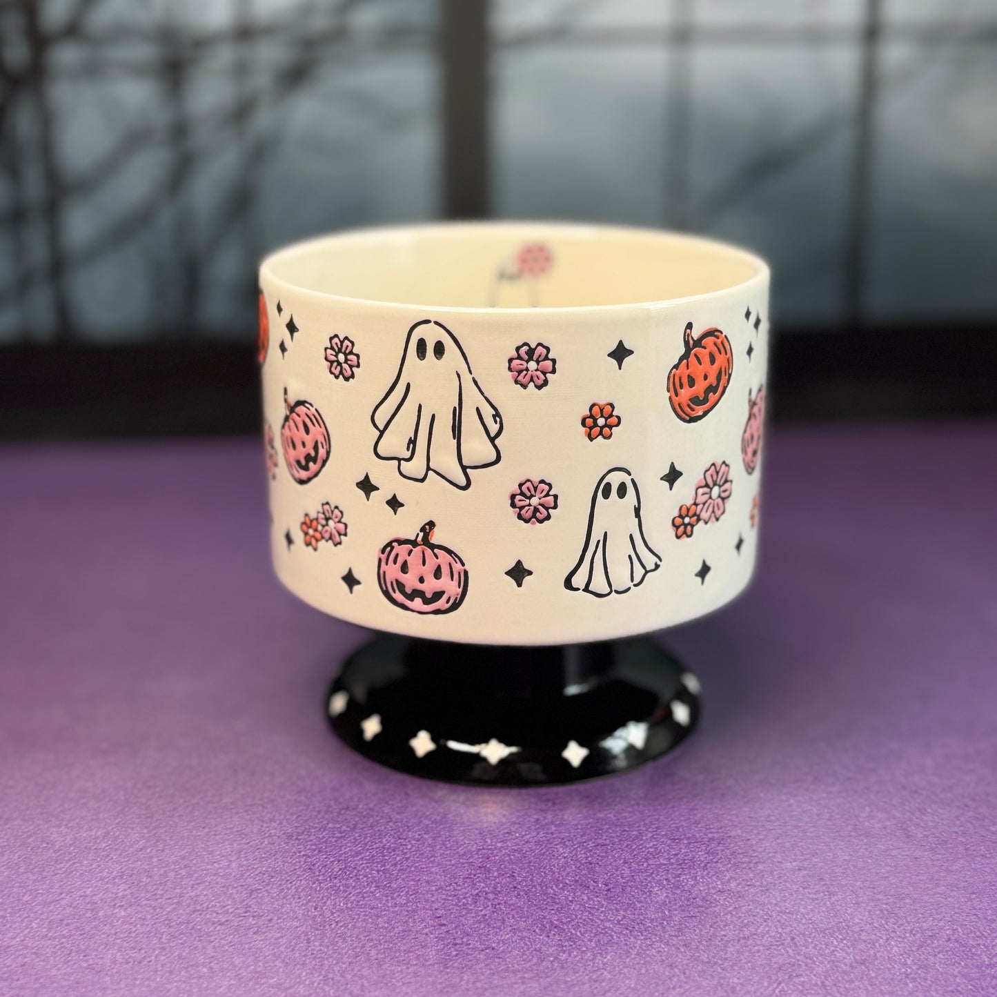 Halloween Pedestal 3 Wick Candles